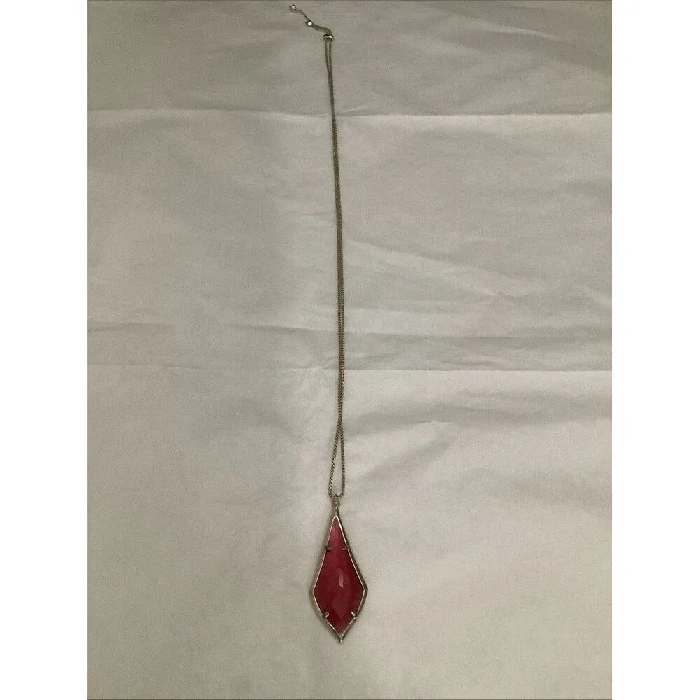 Kendra Scott Olivia marron jade  STONE  Gold Long Pendant NecklACE